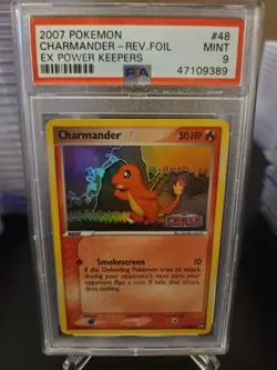 2007 Pokemon EX Charmander Reverse Foil Power Keepers #48/108 PSA 9 - Image 1