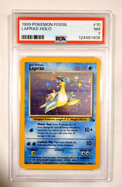 RARE 1999 POKEMON FOSSIL #10 LAPRAS-HOLO PSA 7 NEAR MINT! - Image 3