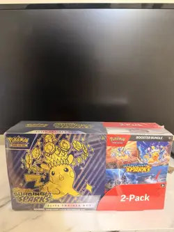 Pokemon Surging Sparks ETB & Booster Bundle Costco 2-Pack **Factory Sealed** - Image 1