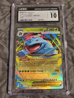 Pokemon Mega Venusaur EX MEG 003/132 CGC 10 Holo Rare PLUS BONUS DR hanger 🤯 - Image 2