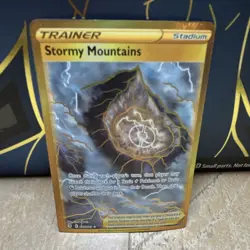 Pokemon Stormy Mountains 232/203 SWSH07 Evolving Skies Secret Rare Stadium Holo - Image 1