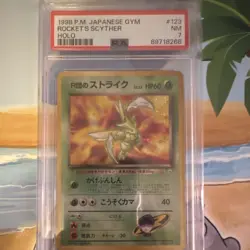 Pokemon TCG Rocket's Scyther Leaders' Stadium Holo Rare PSA 7 123 1998 Japanese - Image 1