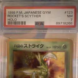 Pokemon TCG Rocket's Scyther Leaders' Stadium Holo Rare PSA 7 123 1998 Japanese - Image 3
