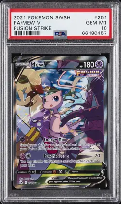 2021 POKEMON SWORD & SHIELD FUSION STRIKE #251 FULL ART/MEW V PSA 10 - Image 1