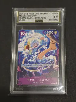 2025 ONE PIECE JAPANESE FOUR NEW EMPERORS #P-099 MONKEY D. LUFFY AGS 9.5 - Image 1