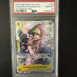 2025 One Piece OP12 EN Alternate Art #108 Donquixote Rosinante PSA 10 - Image 1