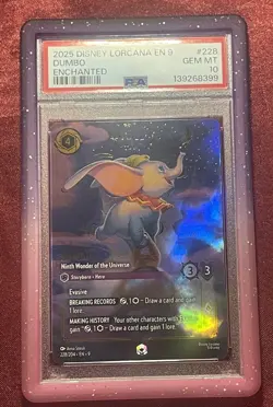 2025 DISNEY LORCANA EN 9-FABLED #228 DUMBO - NINTH WONDER OF THE UNIVERSE PSA 10 - Image 1