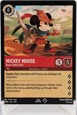 2023 Disney Lorcana - Mickey Mouse Brave Little Tailor - D23 Promos #1/P1 - DMG - Image 1
