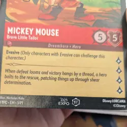2023 Disney Lorcana - Mickey Mouse Brave Little Tailor - D23 Promos #1/P1 - DMG - Image 2