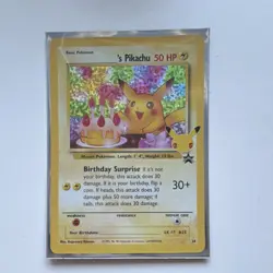 Pokemon Pikachu Wotc Promo Holo Basic 50 HP Birthday Surprise 24/53 Card - Image 1