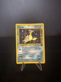 Pokemon TCG Lapras Fossil Holo Card 10/62 Unlimited Rare 1999 Near Mint/Mint - Image 1
