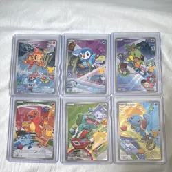Pokemon Card Lot - Chimchar, Piplup, Turtwig, Charmander, Bulbasaur - 6 English - Image 1