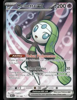 Pokemon Cards Meloetta ex 159/086 Black Bolt Ultra Rare NM *2 - Image 1