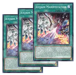 Yugioh - Icejade Manifestation x 3 - 1st Edition LP - Plus Free Holographic Card - Image 1