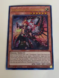 Yugioh Fiendsmith Engraver x 3 - 1st Edition Ultra Rare NM - Free Holo Card - Image 3