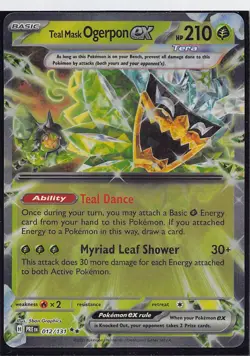 Teal Mask Ogerpon ex Double Rare Twm Cards 025/167 NM - Image 1