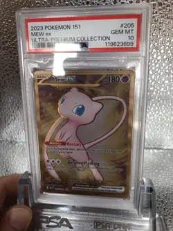 2023 Pokemon Mew ex Full Art Ultra Rare 151 UPC Metal Promo Card 205/165 PSA 10 - Image 3