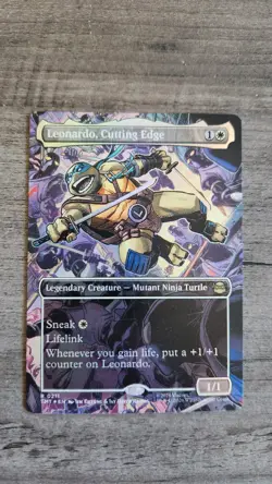 Leonardo, Cutting Edge (Borderless Foil) - #211 - Teenage Mutant Ninja Turtles - Image 1