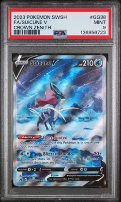 2023 POKEMON SWORD AND SHIELD CROWN ZENITH #GG38/GG70 Full Art SUICUNE V PSA 9 - Image 1