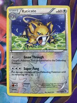 Pokemon TCG Raticate 105/149 Boundaries Crossed Reversed Holo Uncommon - Image 1