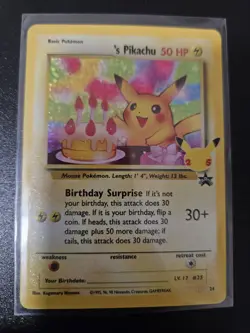 Birthday Pikachu 24/53 Celebrations Holo Black Star Promo Pokemon NM - Image 1