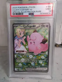 Pokemon TCG Lillie's Clefairy ex 184/159 Journey Special Illustration PSA 9 - Image 1