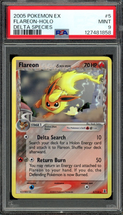 PSA 9 Mint Flareon Holo (Delta Species) EX Delta Species 5/113 Vintage Pokemon - Image 1