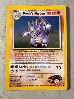 Brock's Rhydon 2/132 Gym Heroes Holo Pokemon Card MP - Image 1