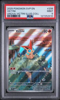 2025 Pokemon SVP EN-SV Black Star Promo Victini Unova Victini Illus Coll PSA 9 - Image 1