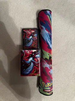Pokemon Phantasmal Flames Charizard MEGA X UPC Playmat, Deckbox, And Sleeves - Image 1
