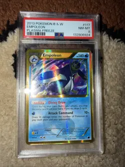 2013 POKEMON B&W PLASMA FREEZE #117 EMPOLEON PSA 8 - Image 1