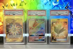 Pokemon Rayquaza GX 177/168 + Rainbow energy 183/168 Celestial Storm 9 10 PSA - Image 1