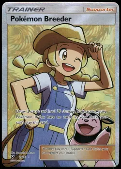 [NM] Pokemon Breeder 73/73 Shining Legends Full Art Holo Ultra Rare 2017 - Image 1