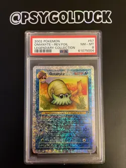 2002 Pokemon Legendary Collection Reverse Foil Omanyte 57/110 PSA 8 - Image 1