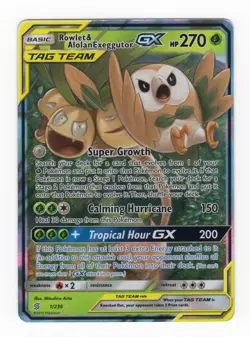 Pokemon Unified Minds Rowlet and Alolan Exeggutor GX Tag Team 1/206 - Image 1