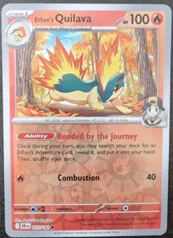 Ethan's Quilava 033/131 Reverse Holo Destined Rivals Pokemon TCG Common Card NM - Image 1