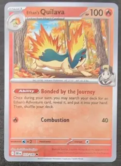 Ethan's Quilava 033/131 Reverse Holo Destined Rivals Pokemon TCG Common Card NM - Image 3