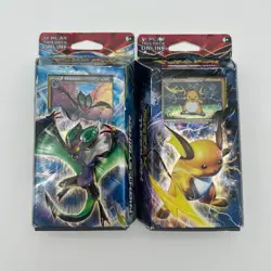 2 NEW 2015 Pokemon Theme Decks BURNING SPARK NIGHT STRIKER Cards Break Through - Image 1