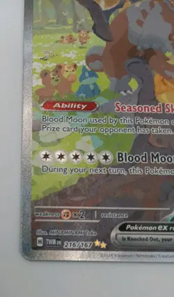 Pokemon Bloodmoon Ursaluna ex 216/167 Sv06 Twilight Masquerade SIR Holo 260 HP - Image 4