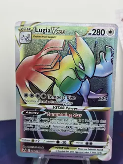 Pokemon TCG: Silver Tempest- Lugia VSTAR 202/195 Rainbow Secret Rare - Image 1