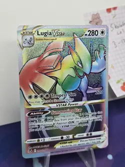 Pokemon TCG: Silver Tempest- Lugia VSTAR 202/195 Rainbow Secret Rare - Image 3