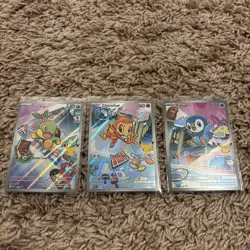 Pokemon First Partners Illustration Gen 4 Promos Turtwig Chimchar Piplup - Image 1