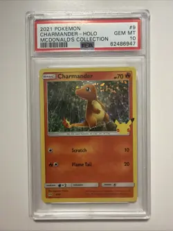 PSA 10 - 2021 POKEMON MCDONALD'S COLLECTION EN 009 CHARMANDER | 25TH ANNIV HOLO - Image 1