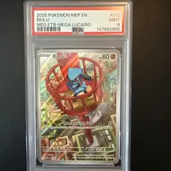 Riolu Pokemon Mep Black Star Promo 010 NM PSA 9 - Image 1