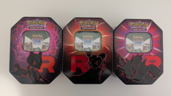 Pokemon TCG Destined Rivals Team Rocket Tin EMPTY Tin Set of Three - with Codes - Image 1