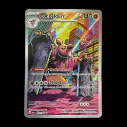Pokemon Conkeldurr 127/086 Sv: Black Bolt Illustration Rare Holo 140 HP English - Image 1