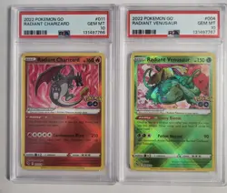 2022 Pokemon GO Radiant Charizard & Radiant Venusaur PSA 10 GEM MINT SEQUENTIAL - Image 1