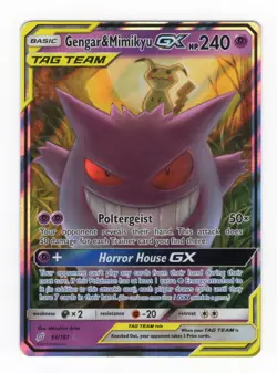 Pokemon Team Up Gengar and Mimikyu GX Tag Team 53/181 - Image 1