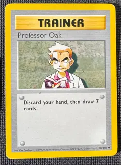 PROFESSOR OAK 88/102 UNCOMMON BASE SET SHADOWLESS POKEMON MP - Image 1