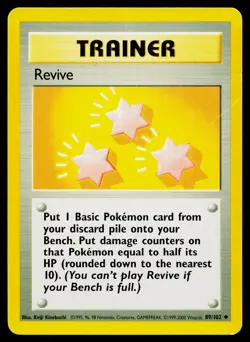 Revive 89/102 Uncommon Base Set Unlimited Pokemon Heavily Played - Image 1
